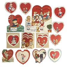 Vtg Unsigned A-Meri-Card Valentines Cards Lot Of 18 Die Cut Stand Up Paper Doll picture