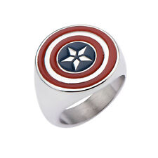 Marvel Captain America Civil War Shield Logo Stainless Steel Ring picture