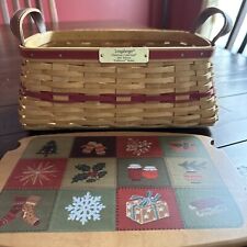 Longaberger 2002 Christmas Collection Red Traditions Basket Combo Set W Lid picture