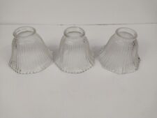 3 Clear Holophane Style Prismatic Glass Scalloped Bell Light Shades 4