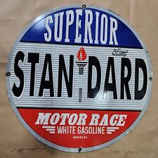STANDARD MOTOR RACE PORCELAIN ENAMEL SIGN 30 INCHES ROUND picture
