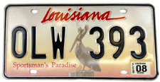 Vintage 2008 Louisiana Auto License Plate Sportsman's Paradise Decor Collector picture