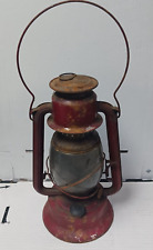 Antique Paull’s No. 230 Lantern Kerosene Clear Glass Globe Old Red Paint 13” picture