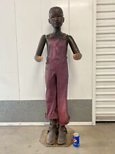 🔥 Antique Old African American Folk Art Black Doll Store Display Mannequin 1940 picture