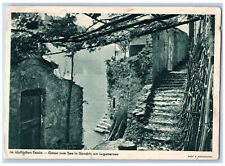 Ticino Switzerland Postcard Alley to the lake in Gandric on Lake Lugano 1937 picture