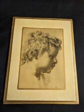 Vtg. Florentine Italian gold painted in white boy profile picture. picture