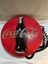 Vintage 1997 Coca Cola Red Button Disc Cord Stand Up Wall Mount Telephone picture