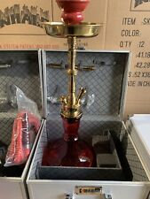 INHALE 21’’ HEAVY DUTY  SOLID BRASS HOOKAH IN  A SUITCASE *RED* picture