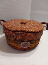 Vintage LONGABERGER 1995 Round Autum Basket Of Plenty With Liner, Protector,... picture
