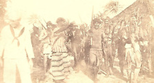 c1920 AFRICAN TROOPS WITH GUNS MARCHING US NAVY WWI ERA RPPC POSTCARD 43-165 picture