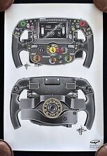 Giorgio Piola 2019 Ferrari SF90 Steering Wheel Print Project 670 Vettel Leclerc picture