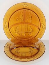 Tiara by RS Glass Amber Nursery Rhyme Mother Goose Grill Plate Set of 2 picture