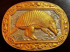 Vintage and Pristine 24K Gold-Plated Armadillo Belt Buckle picture