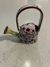 Vintage Kelvin Chen 1999 Enamel Mini Watering Can, Ladybugs, Signed Numbered picture