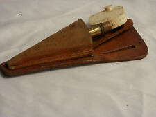 Vintage Gammon Reel Brass Plumb Bob in leather carry case used picture