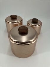 Vintage 60's Mirro Canister Set of 3 Rose Copper Aluminum Mid Century Modern picture