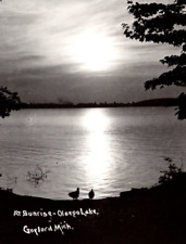 c1949 RPPC Beautiful Lake Otsego At Sunrise GAYLORD Michigan MI VINTAGE Postcard picture