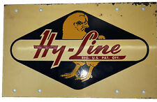 🔥SALE-Original Rare Hy - Line Chicken Feed Metal/Tin Double Sided Sign -Vintage picture