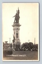 Postcard Manila PI Philippine Islands US Soldiers Legaspi Monument RPPC T25 picture