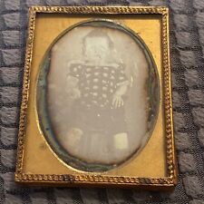 1/9th Plate Daguerreotype Of Toddler-Tied To Chair-No Case - Post Mortem? picture