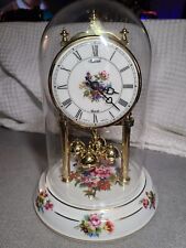 Vintage Hermle Quartz Floral Dome Anniversary Clock Germany Tested picture