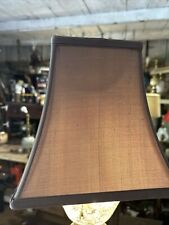 PAIR Chocolate Brown 4 Sided  Silk LAMP SHADES 5x8.5x9 Restoration Hardware picture