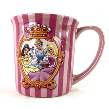 Princess Belle Cinderella Aurora Striped Pink Coffee Mug Disney Parks Unused picture
