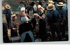 Postcard - Pennsylvania - 1966 - Cookout Barn Raising - 4 Cent Lincoln Stamp picture