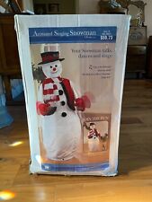 Gemmy 5’ Lifesize Christmas Snowman Singing Dancing Karaoke NEW OPEN BOX 2003 picture