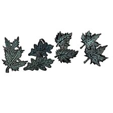 Napkin Rings Wrought Iron Leaf Set of 8 Faux Aged Verdigris Retro Table Setting picture