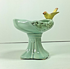 1950s McCoy Ceramic Bird Bath Themed Planter Pedestal Figure picture