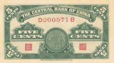 China - 5 Chinese Cents - P-225a - 1939 Dated Foreign Paper Money - Paper Money  picture