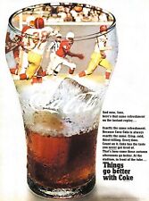 1968 Coca Cola Vintage Print Ad Football Game Things Go Better With Coke  picture