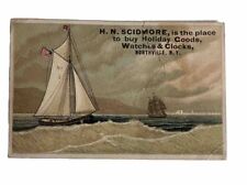 Victorian Jewelers trade card HN Scidmore Northville NY REPAIRED B74 picture