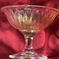 4 Vintage Imperial Smooth Iridescent/orange Carnival Glass Sherbet Cups picture