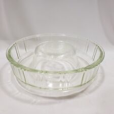 GlasBake McKee Queen-Anne Jello Mold Bundt Clear Glass Baking Dish Vintage 1940s picture