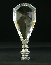 LAMP FINIAL-LEADED CRYSTAL LAMP FINIAL***ARCTIC ICE*** WITH SATIN NICKEL BASE picture