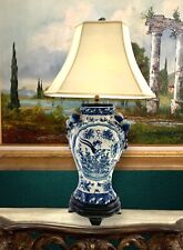 Lamp Oriental White and Blue Style Bird & Flower Porcelain Design Vintage Decor picture