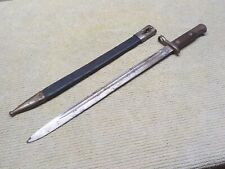 Spanish Model 1893 Long BAYONET and Leather SCABBARD picture