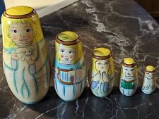 Russian Style Nesting Dolls( 5 Piece) Unique & Definitely Hand Painted - Angels picture