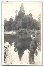 c1910's Man East Lake Park Los Angeles California CA RPPC Photo Antique Postcard picture