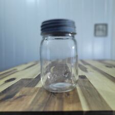 Vintage BALL MASON Canning Jar #14 Quart Clear Glass Storage 16oz  with Zinc Lid picture