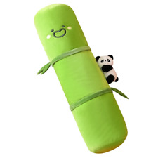Kawaii Panda Long Green Bamboo Plush Pillow Stuffed Sleeping Leg Support Bolster picture