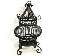 Vintage wrought iron bird cage. Persian Arabesque style with curlique legs. picture