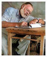 ERNEST HEMINGWAY WRITING IN NOTEPAD 8X10 COLOR PHOTO picture