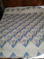 Fan Quilt In Blue Hues By Hand 94 X 87