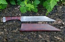 Handmade Long seax knife, hand forged Viking knife, fixed blade knife with cover picture