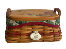 Longaberger Tree Trimming Collection Treats Basket Hand Painted Lid & Tie-on picture