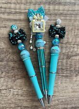 Custom beaded pens Tiffany blue luxury Bling, Fancy, Gift pens Journal. picture