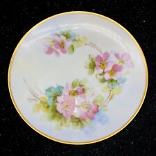 Antique Thomas Bavaria Hand Painted Pink Floral Plate 6” picture